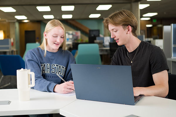 USU students working online