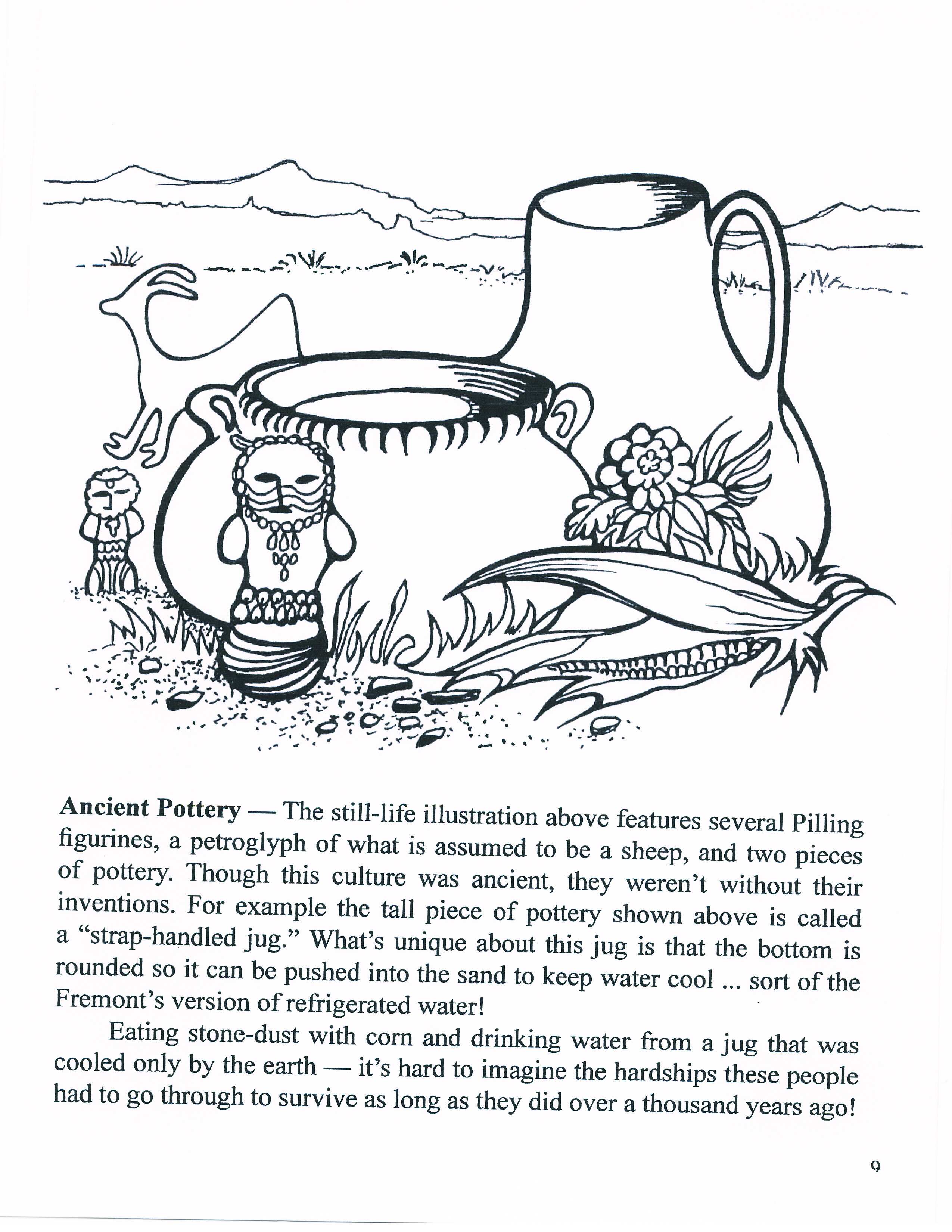 Ancient pottery coloring page